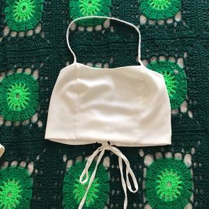 American threads white crop top.